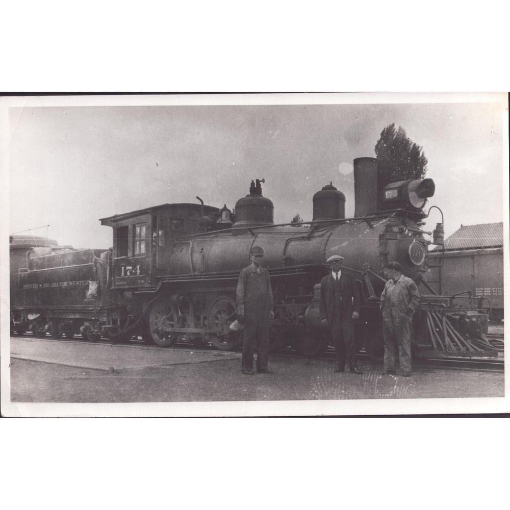 Vintage Denver & Rio Grande Western D&RGW Steam Locomotive 174 Photo Antonito CO